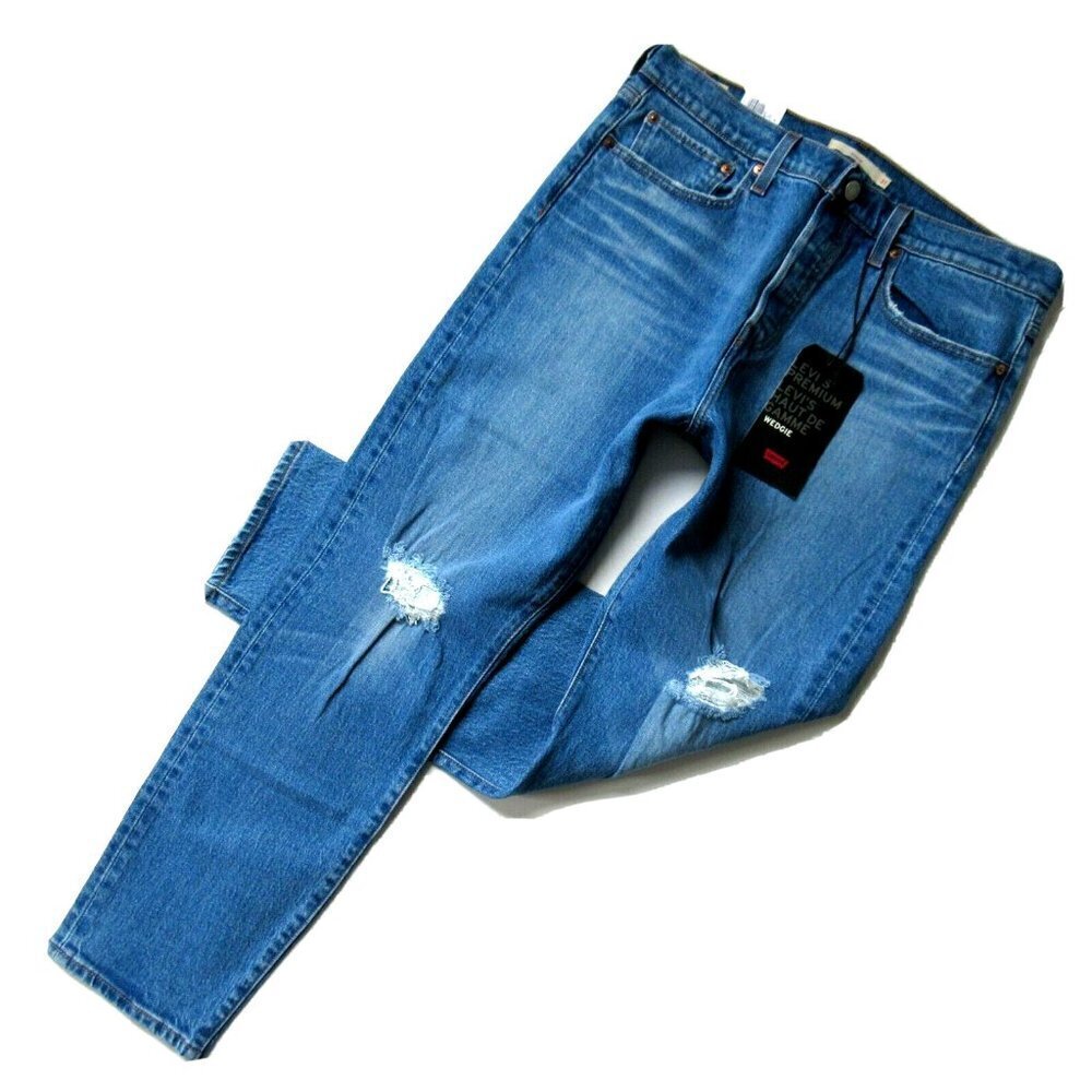 NWT Levi's Wedgie in Charleston Breeze High Rise Tapered Leg Stretch Jeans 31